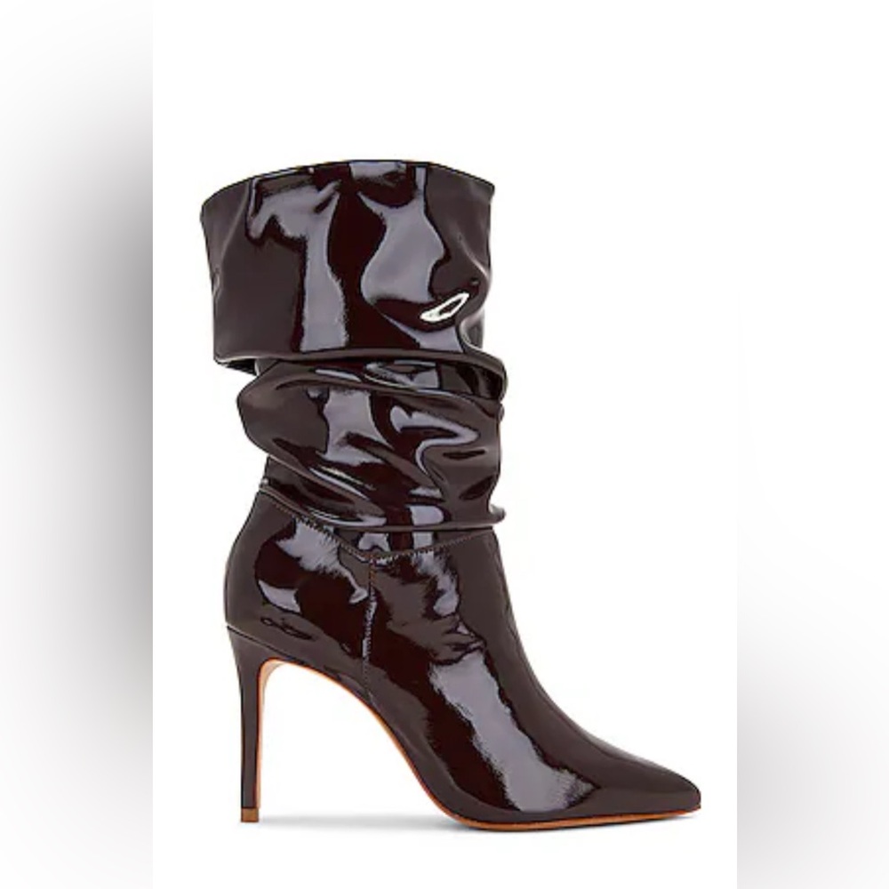 SCHUTZ Black Patent Leather Heeled Boots
